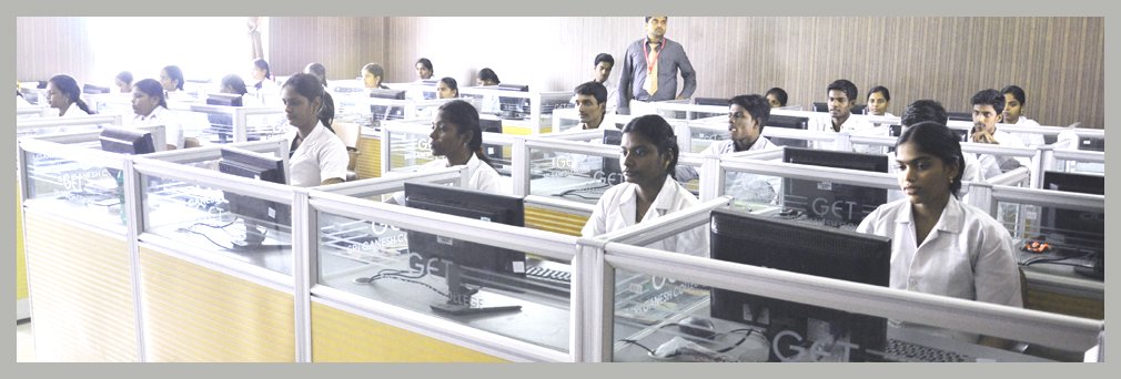 Sri Ganesh students using lab equipments in CISCO Lab