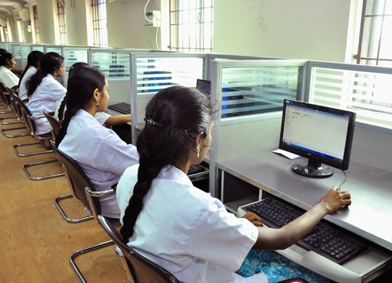 Students using the lab facility