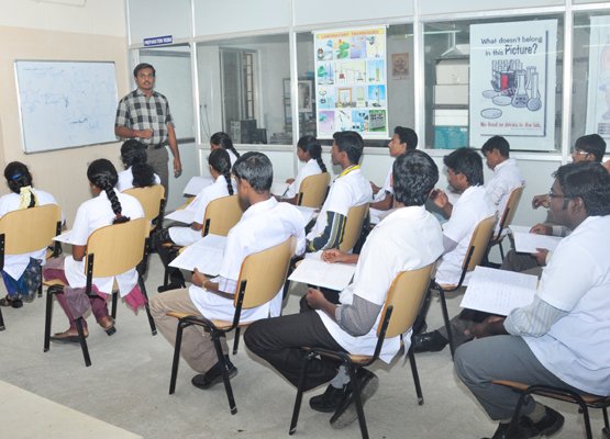 Students using the lab facility